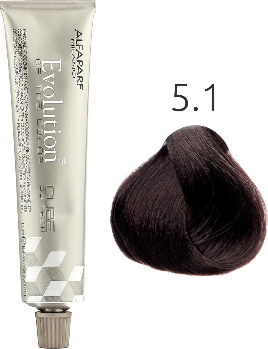 Alfaparf Evolution of the Color CUBE hajfesték - 5.1 60ml Light Ash Brown képe 3